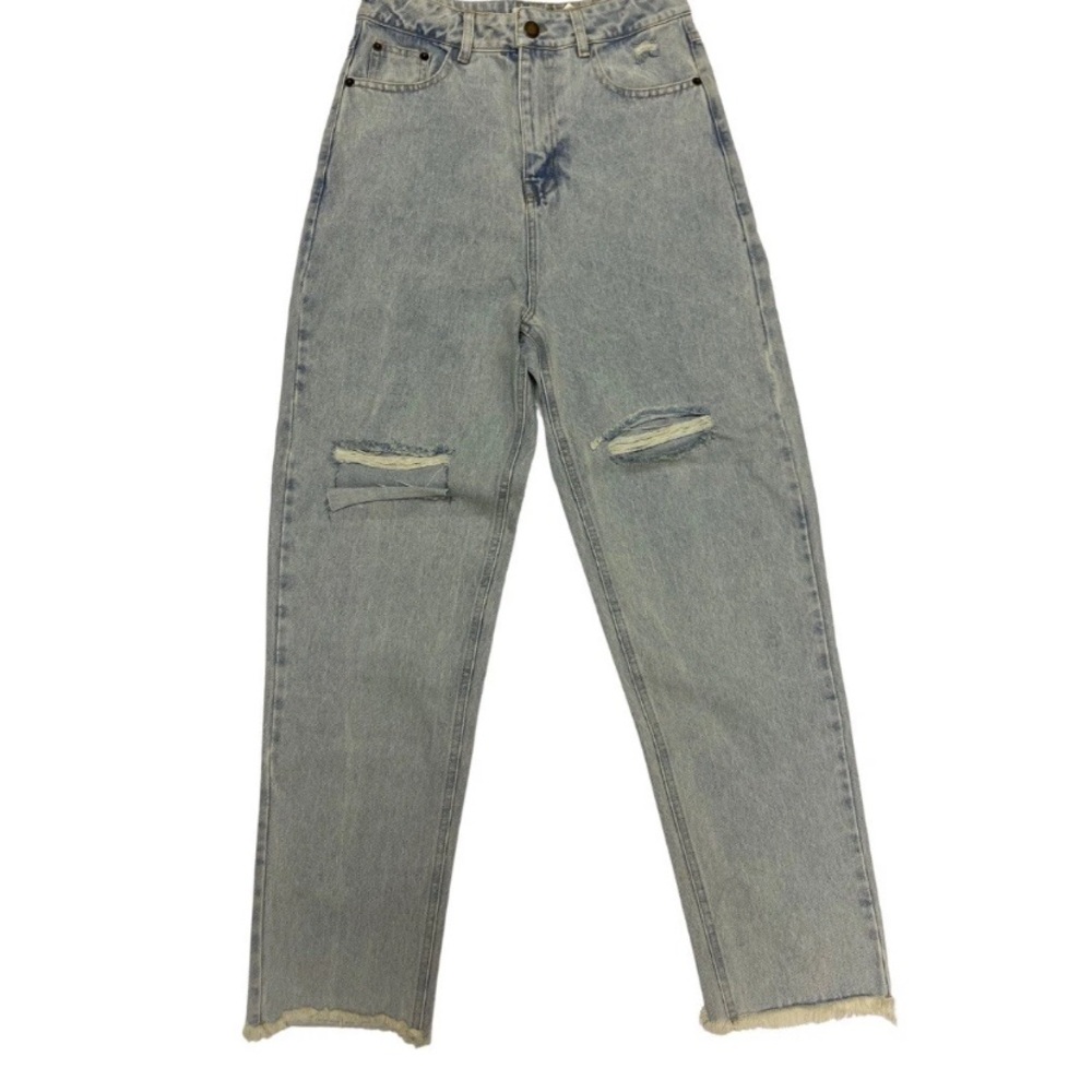 Shekou Women's Whitewash Distressed Jeans, Size Small NWT‎